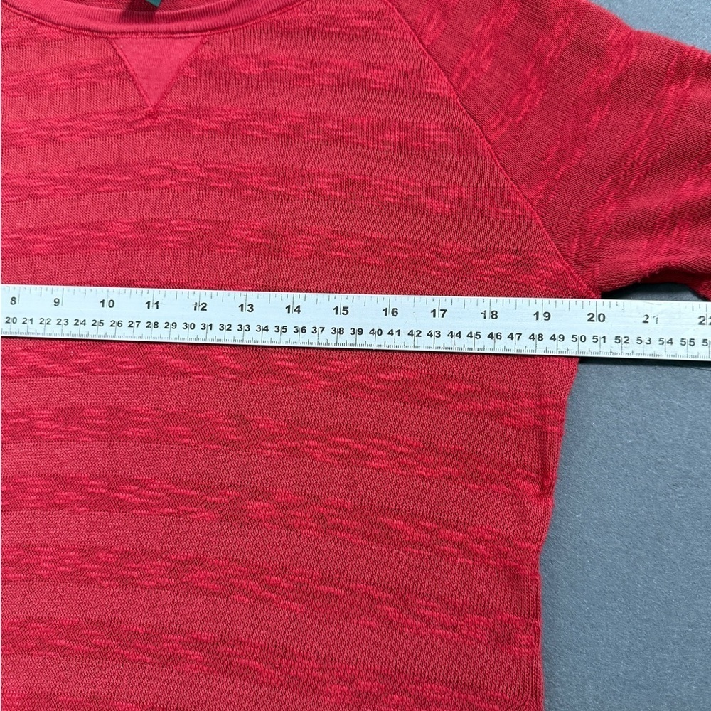 🌹 LRL Lauren Jeans Co. Ralph Lauren Red Textured Knit Pullover Top - Medium - Picture 7 of 10